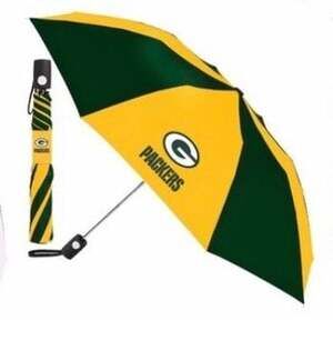 Green Bay Packers 42" Automatic Folding Umbrella - Green/Gold